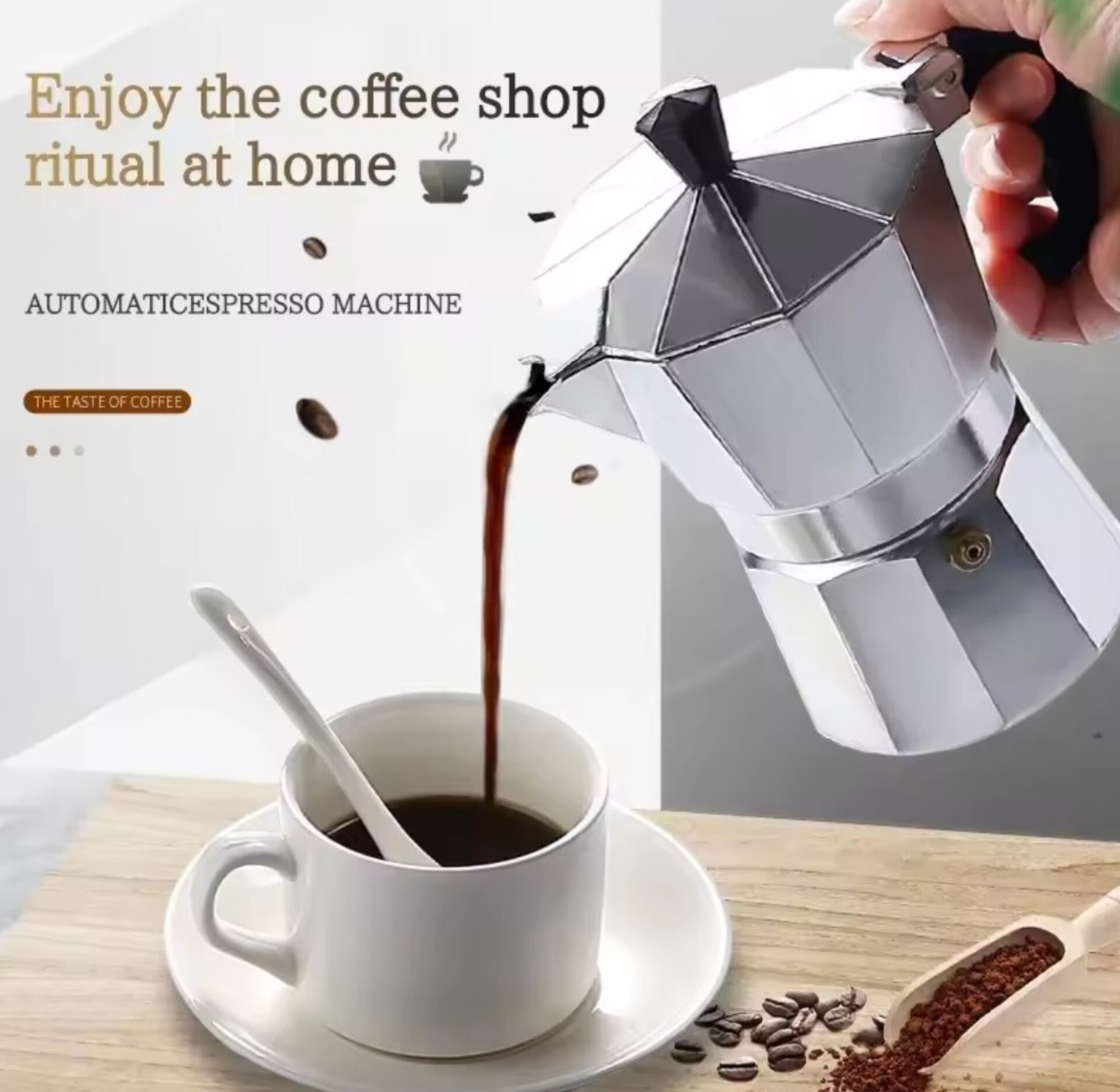 600ml Aluminum Moka Pot Stovetop Espresso Maker - 12 Cup Large Mocha Pot for Gas & Electric Stoves - XL Coffee Brewer image