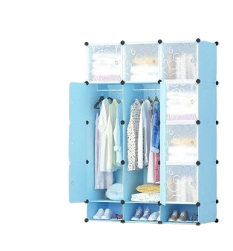 Portable 3-Column Plastic Wardrobes. image