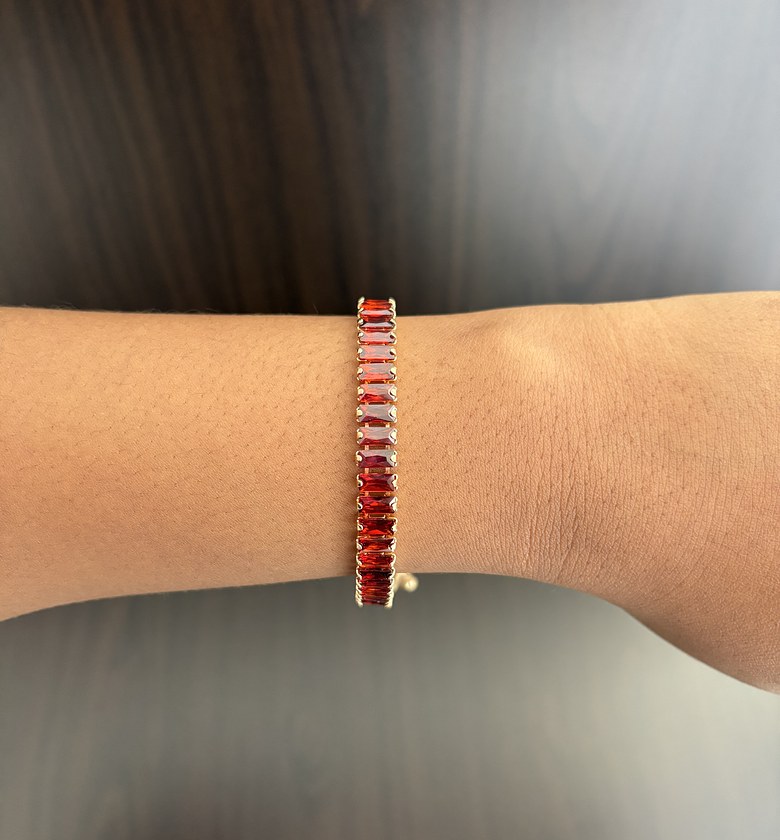 Selaya Tennis Bracelet ( Draw String) - Wine Red image