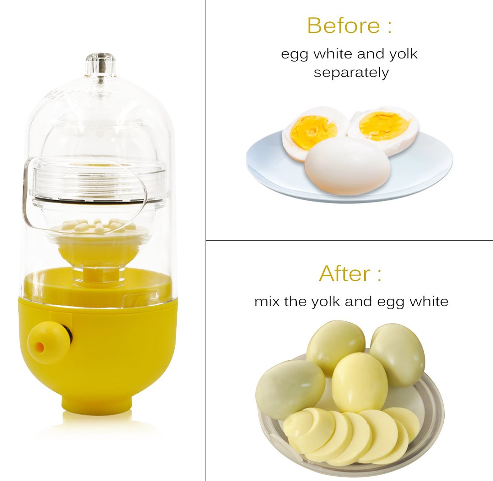Egg Scrambler Handheld Shaker, Yolk White Mixer image
