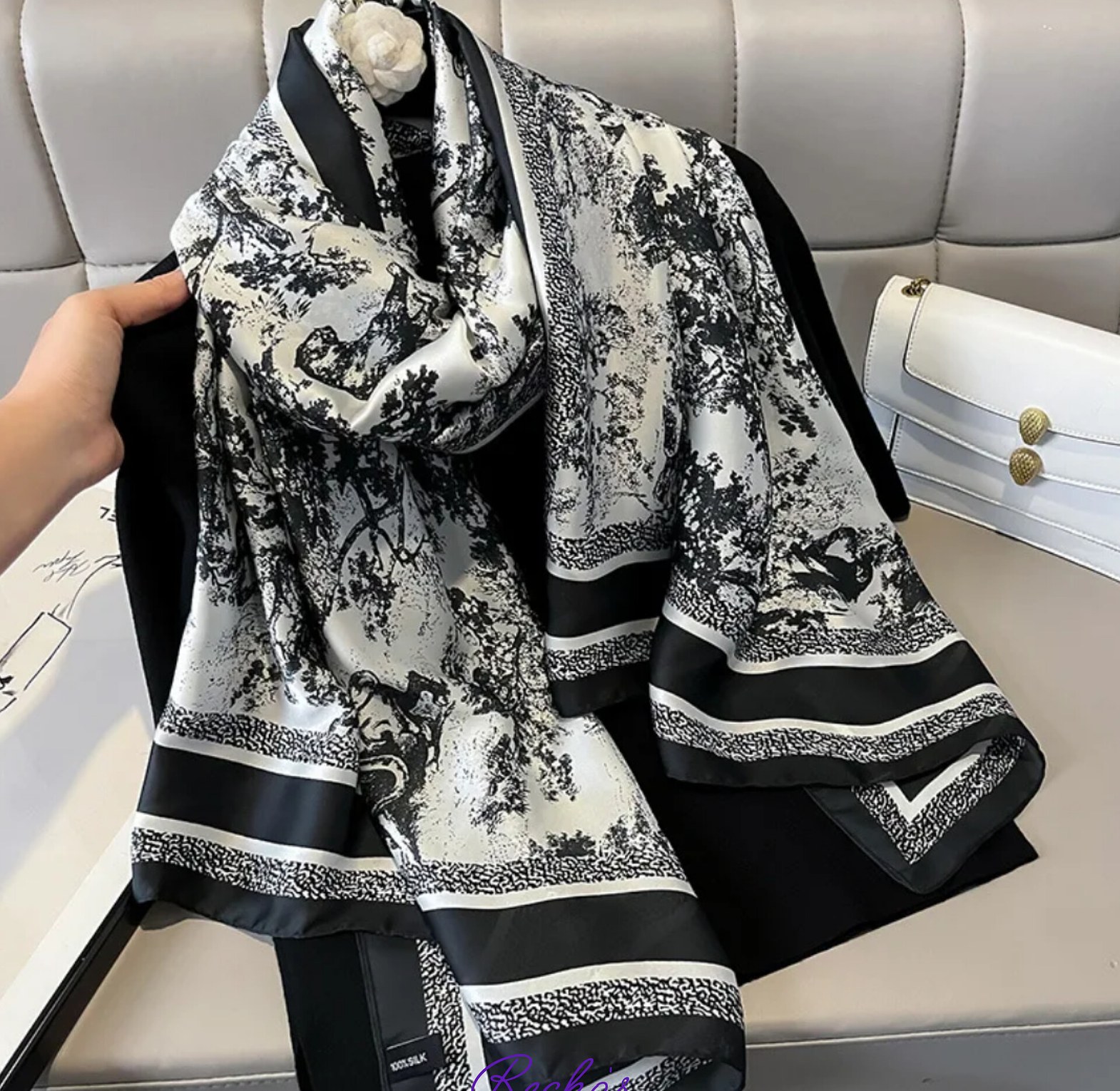 Silk long scarves image