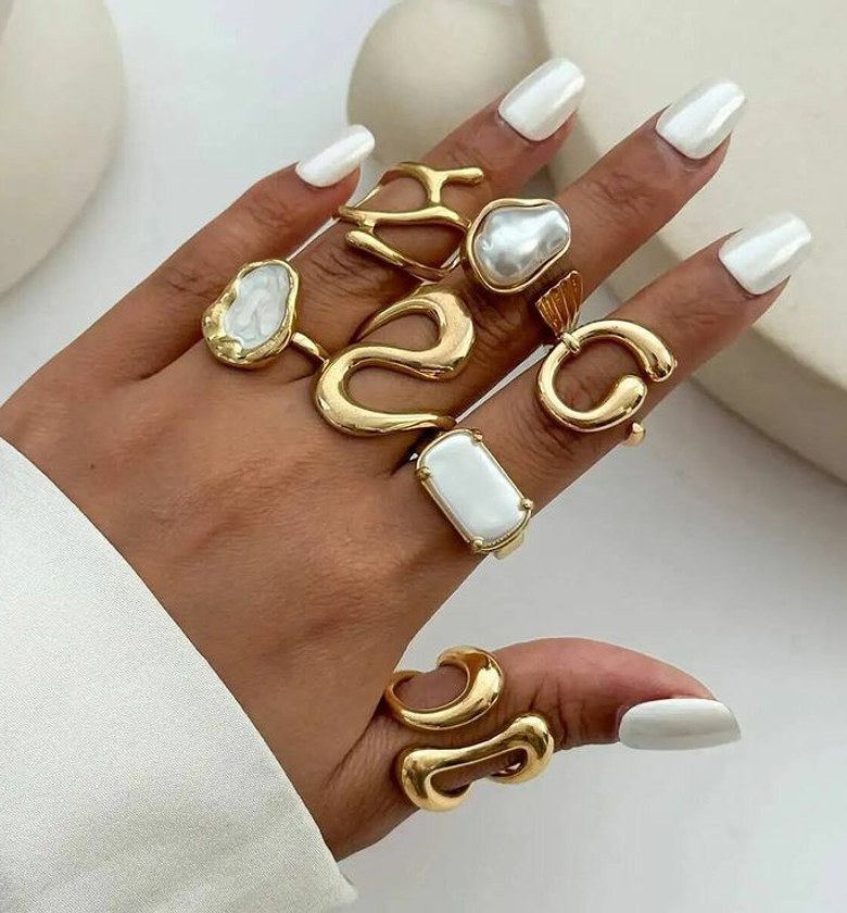 Rectangle pearl ringset  image
