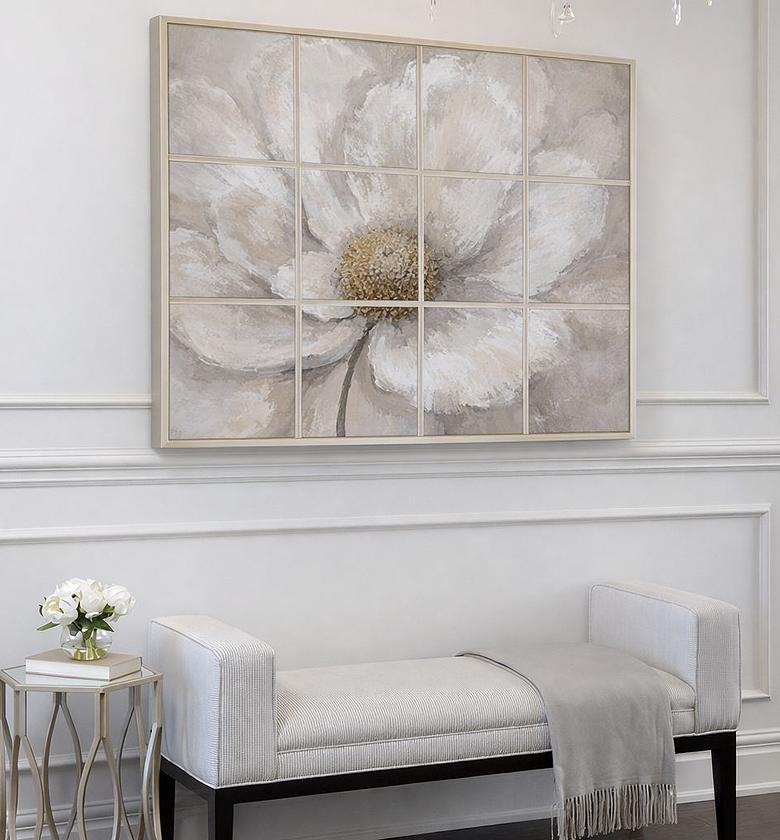 Elegant Floral Textured Wall Art Set in Soft Neutral Tones image
