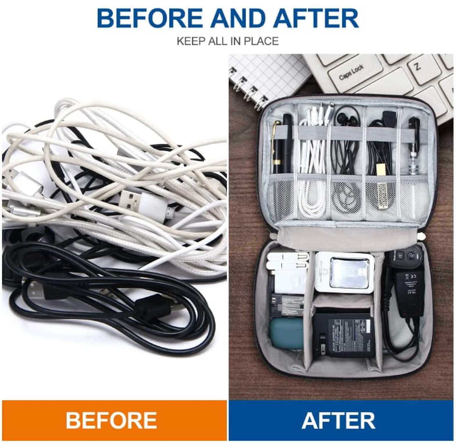 Electronic Gadget Organizer Bag, Travel Cable Charger Pouch Kenya image