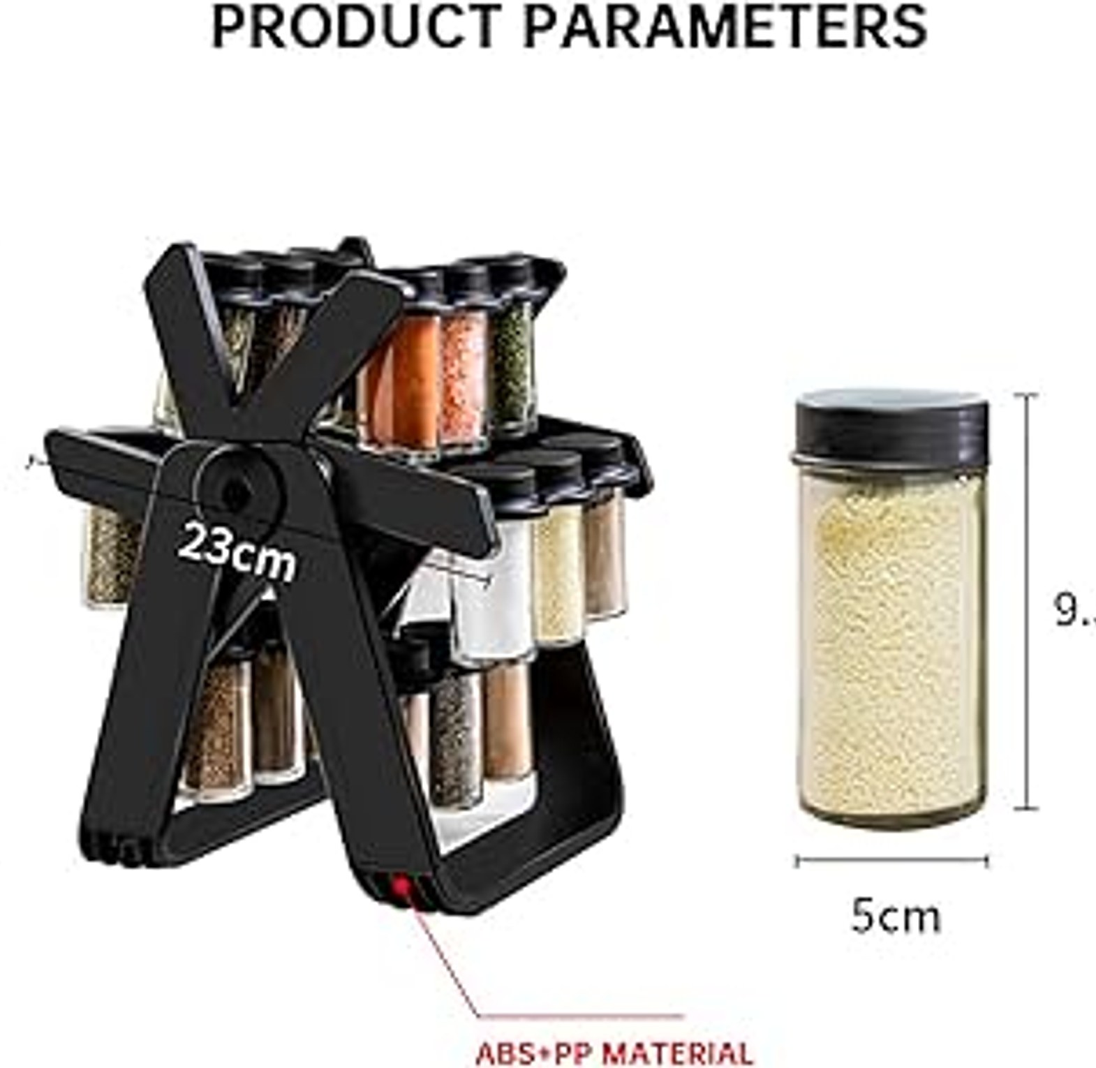 18-hole Spice Jar Organizer With The Spice Jars image