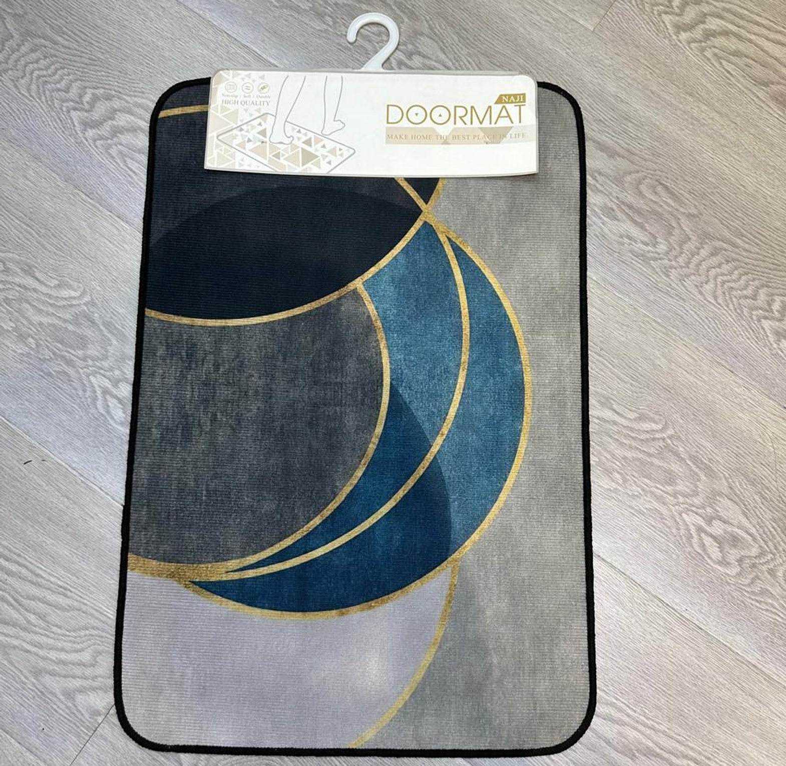 Doormat With Gold Accents - Stylish Non-Slip Entryway Mat image