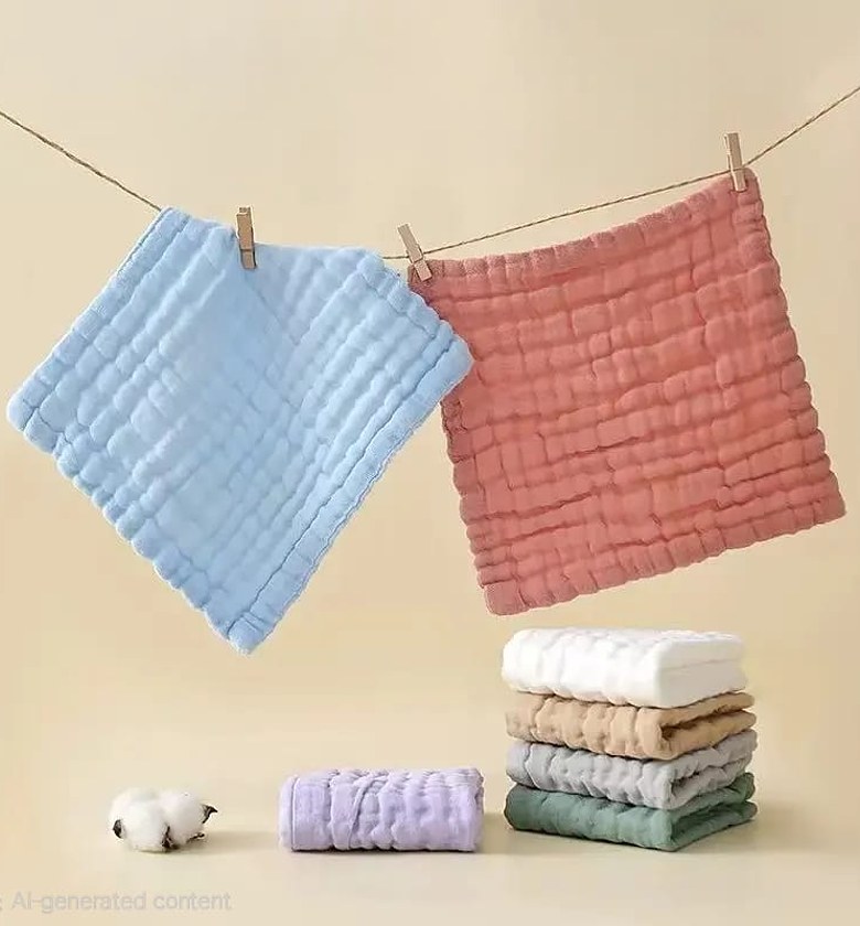 Baby Wash Cloths – Soft Gentle Face & Bath Towels for Newborn Skin, 100% Cotton Kenya image