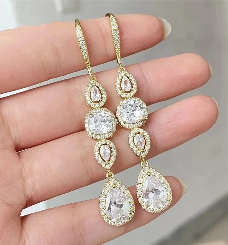 Long Cubic Zirconia  earring image