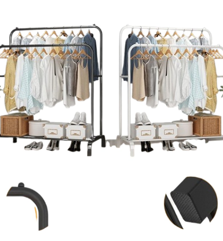 Double Pole Multi-functional Clothing Rack. image