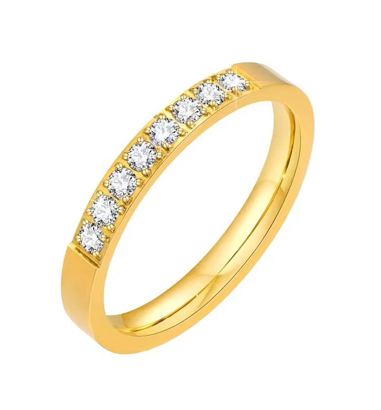 Gold plated stainless steel women's wedding ring  image