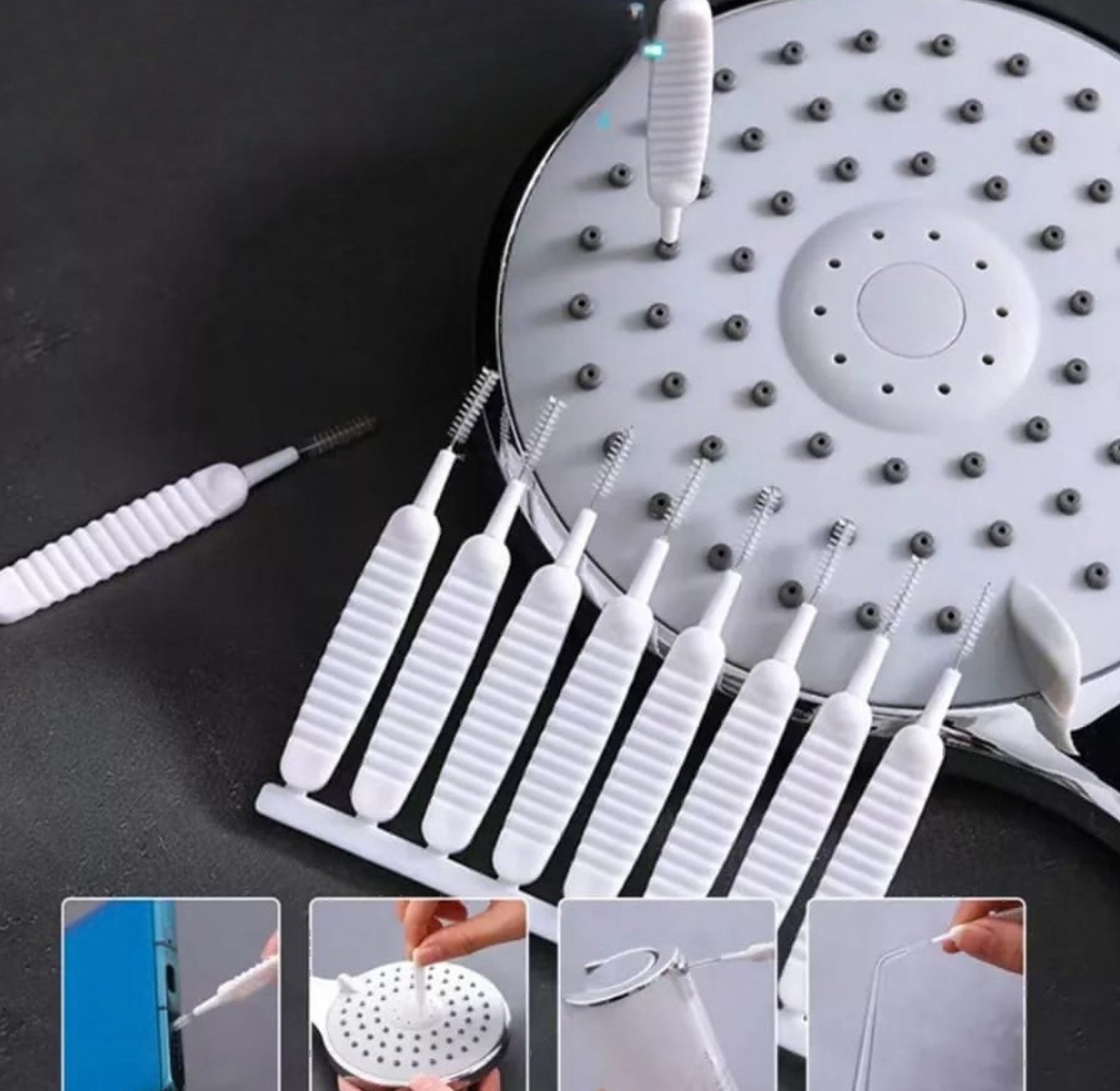 10 Pieces Multifunctional Anti-Clogging Mini Cleaning Brush Set for Shower Heads and Small Apertures image