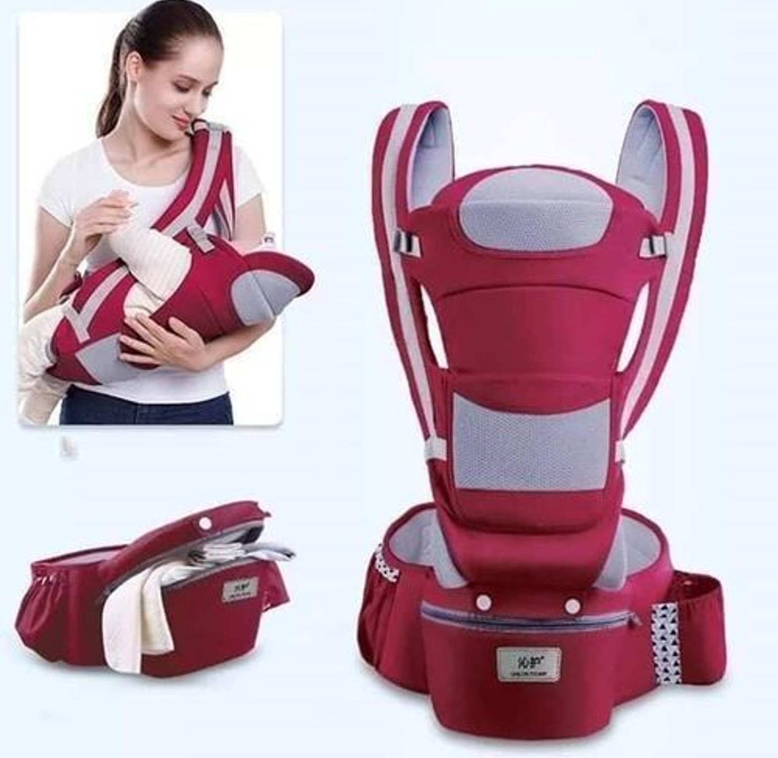 Baby Carrier. Breathable Hipseat Baby Carrier (upto 18kgs) image