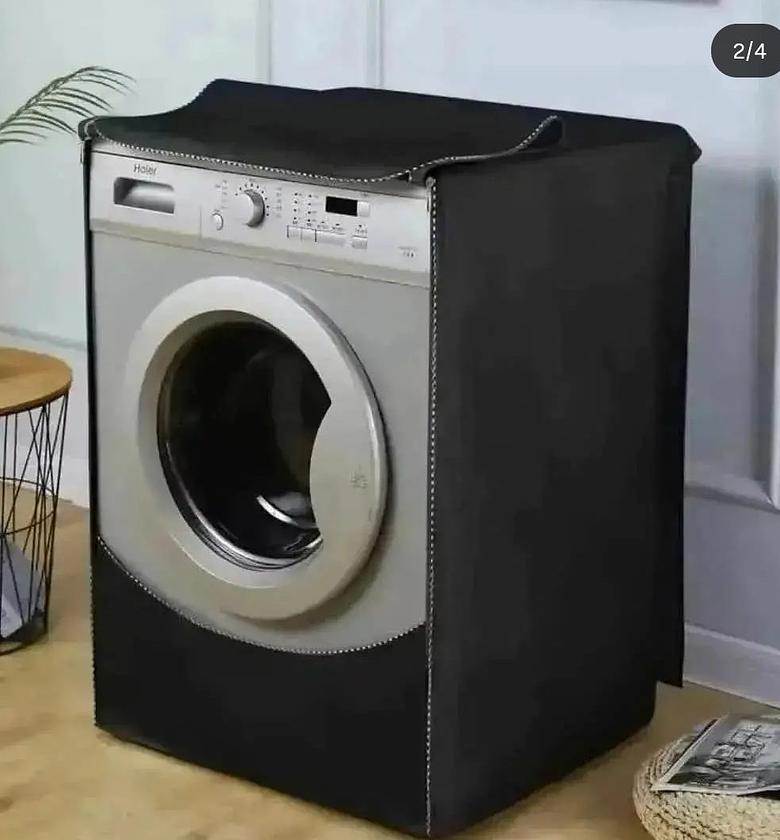 Black Front Load Waterproof Washing Machine Cover image