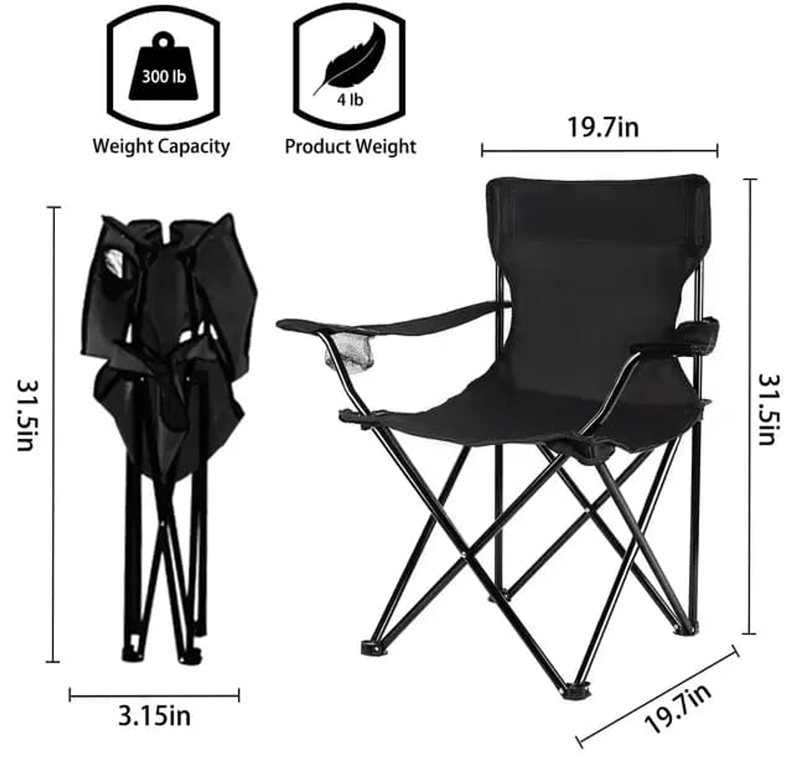 Portable Camping Beach Chair Foldable Seat Whether it is the beach, ball game, or barbeque, this Portable Folding Chair is the perfect seat image