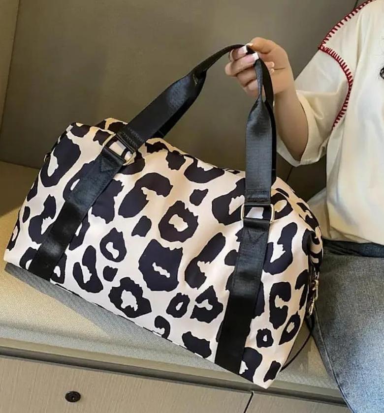 Leopard print duffle bag image