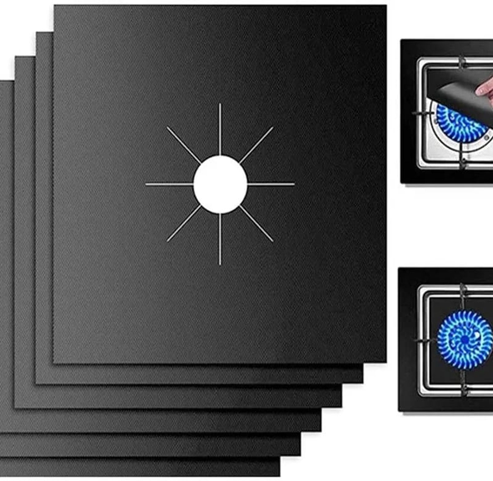 4 Piece Cooker Top Cover Mats Set Burner Protector Mat image