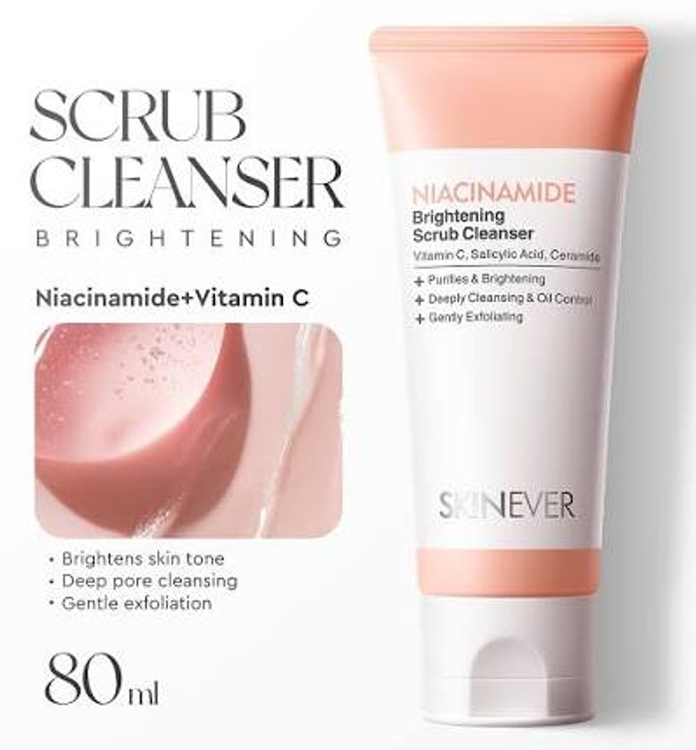 Skinever niacinamide skin brightening scrub cleanser image