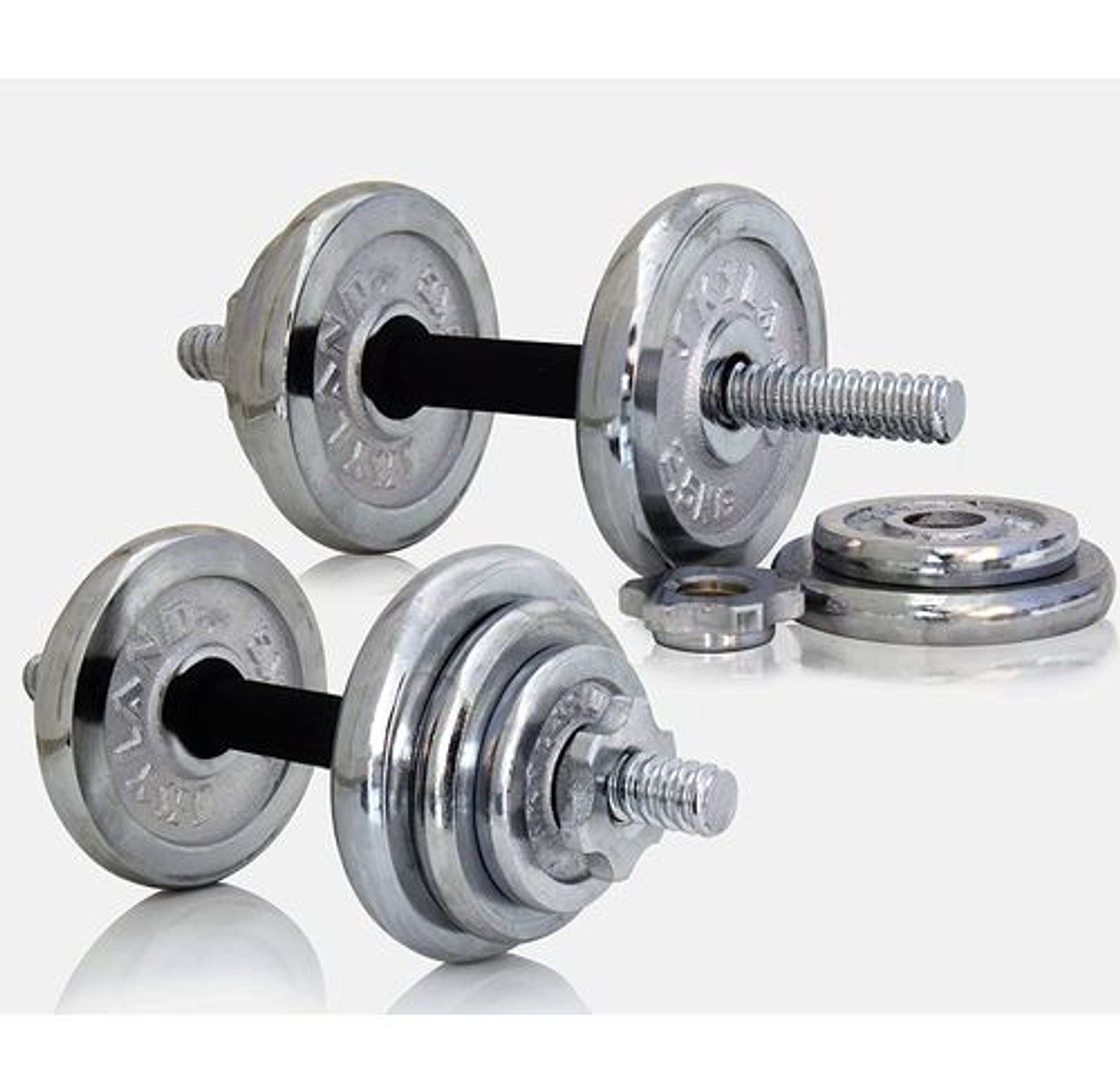 15KG ADJUSTABLE CHROME PLATED DUMBELL WEIGHT SET image