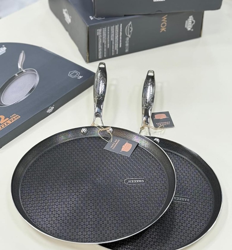 Premium 28cm Triple-Ply Honeycomb Stainless Steel Flat Skillet Griddle Pan image
