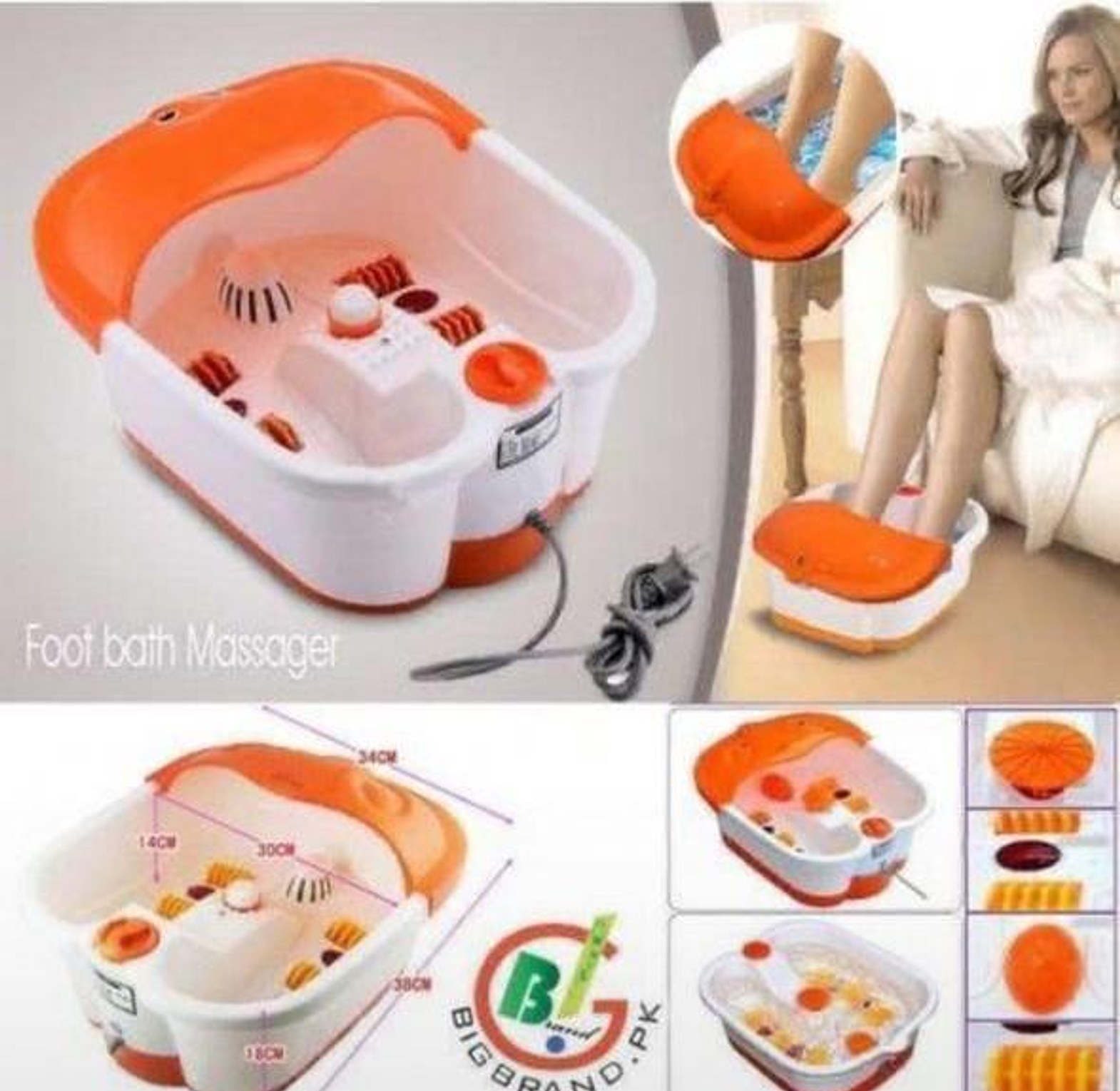 Foot Spa Heated Bath, Automatic Massage Rollers, Vibration, Bubbles, Digital Adjustable Temperature Control image