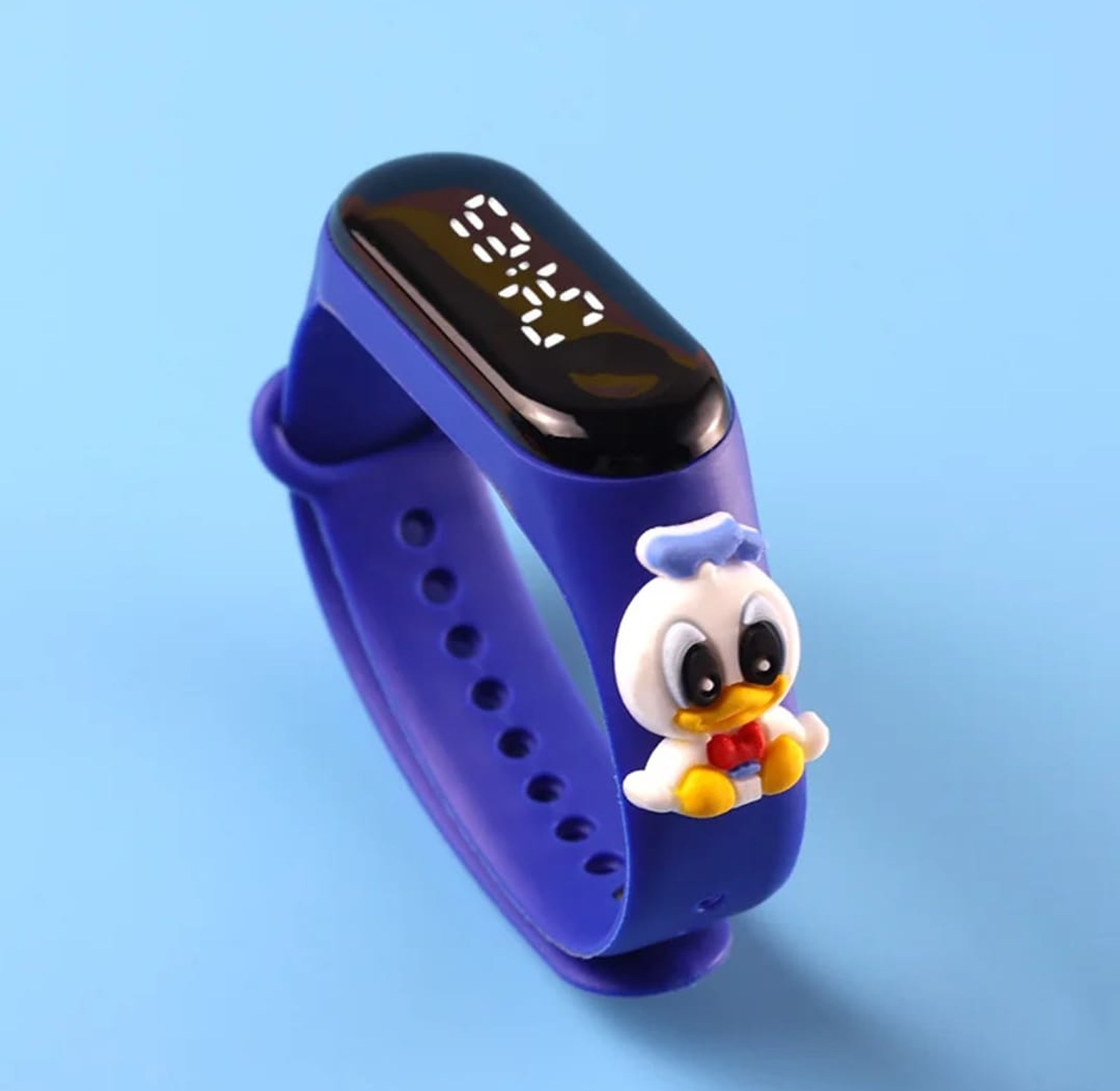 Kids Digital LED Cartoon Watch Donald Duck Adjustable Silicone Wristband Waterproof Display for Children Boys Girls image