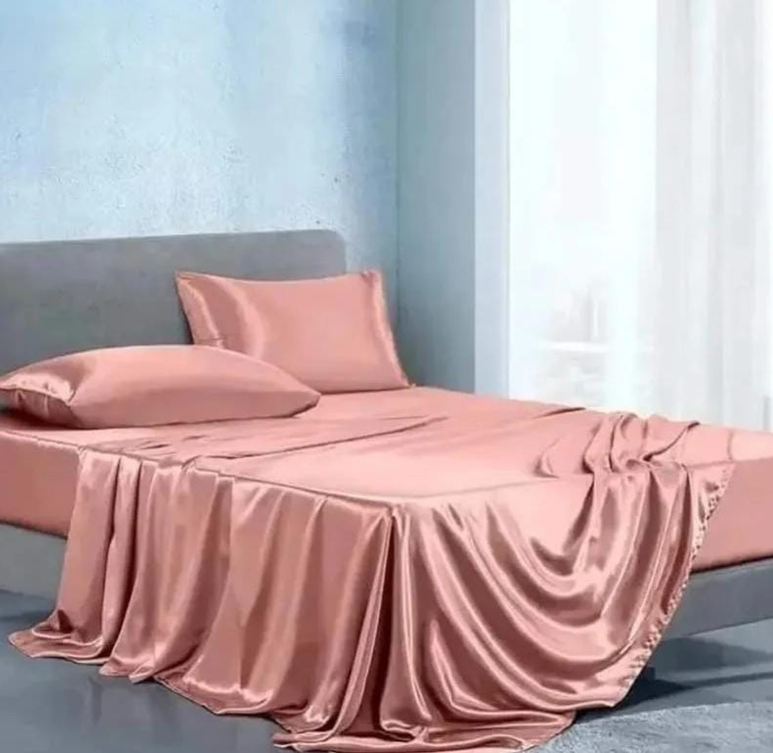 King size-Luxury Silky soft Mulberry Fitted Bedsheet set image