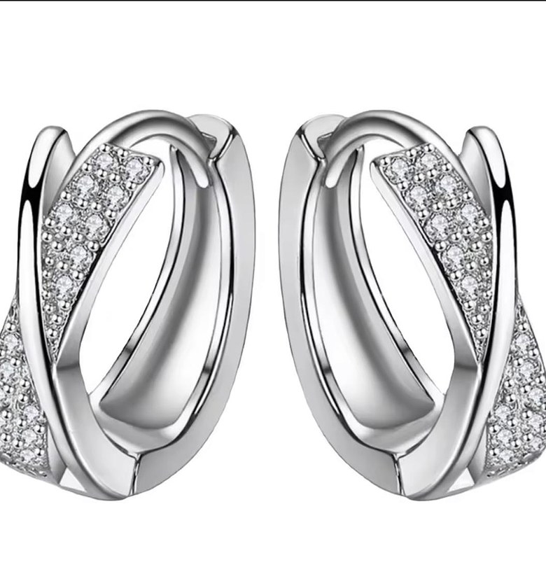 Sleek Silver Orbit Huggie Hoops image