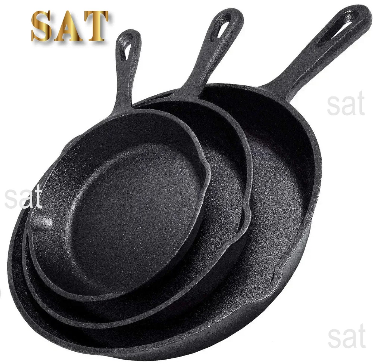4 Piece Cast Iron Frying Pans Set image