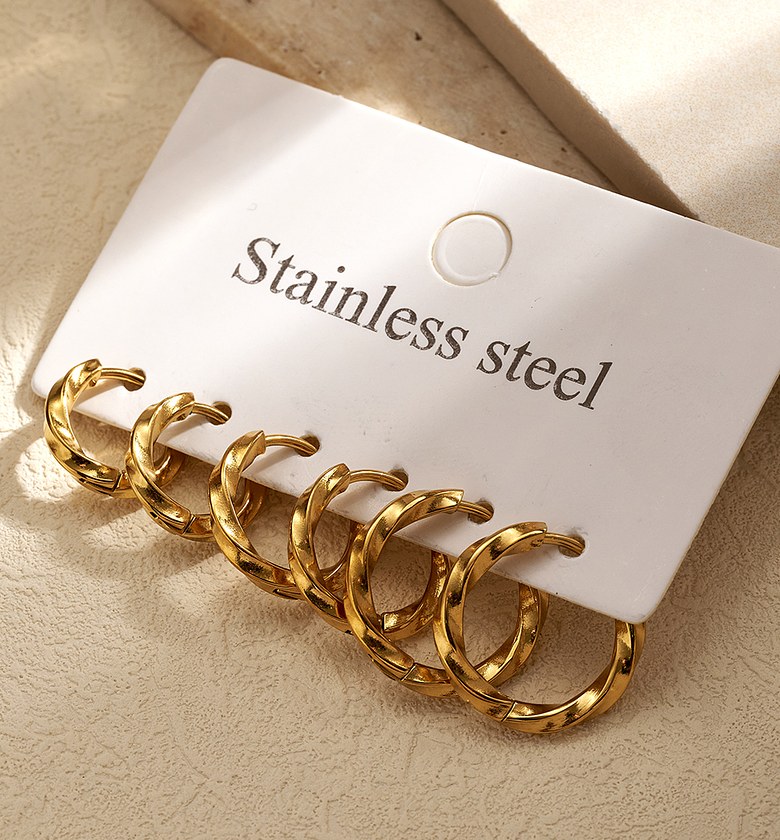 Spiral Infinity Hoops gold image