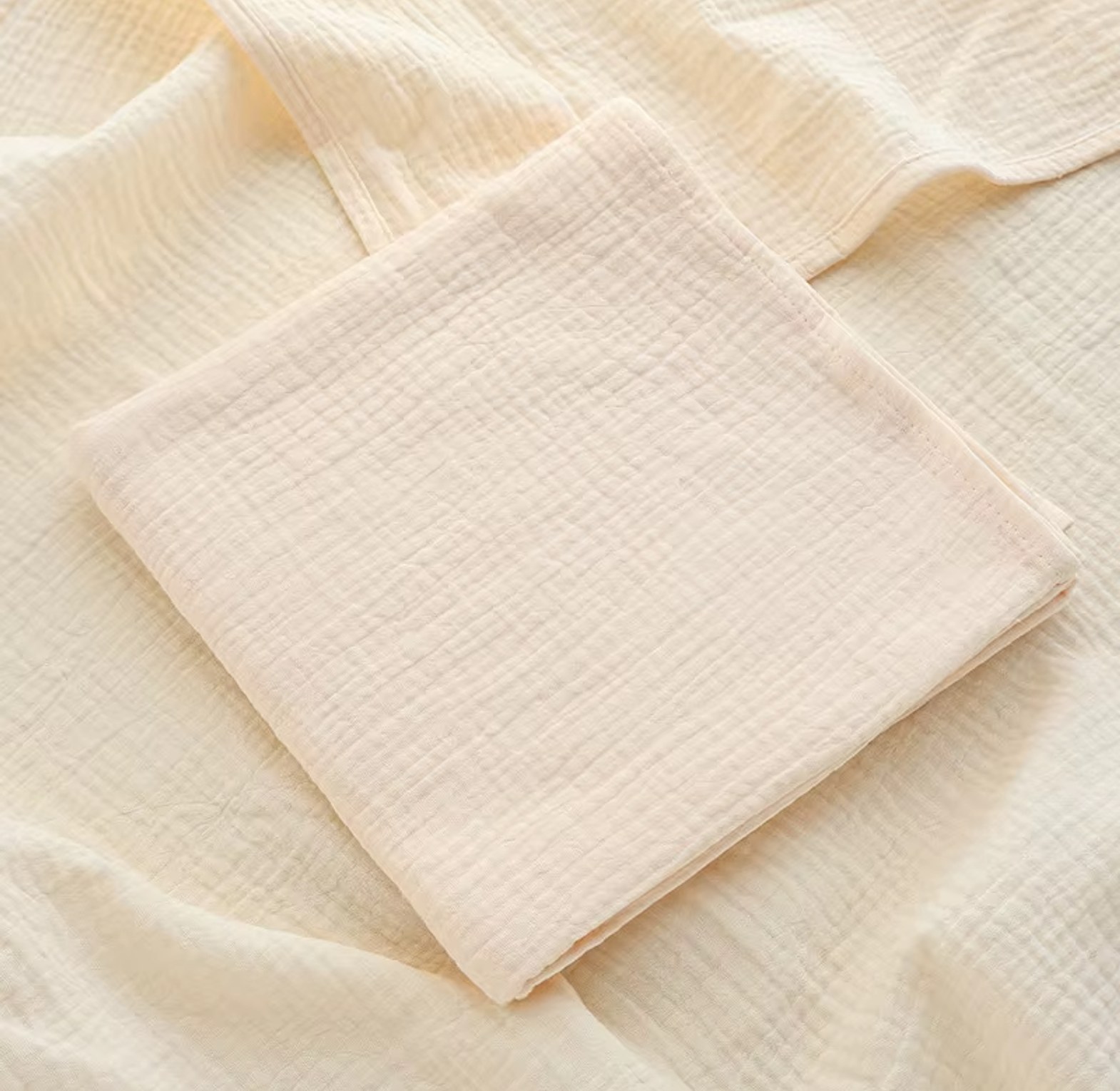 Plain Muslin Cotton Receiving Wrap – 100 × 100 cm image