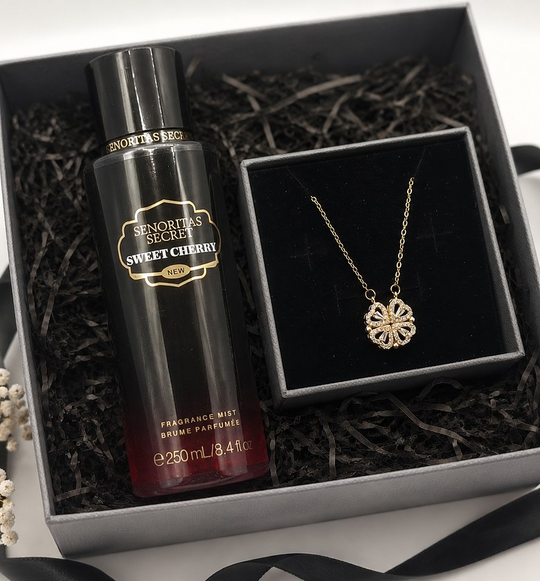 Magnetic Necklace and Perfume Body Mist Gift Set image