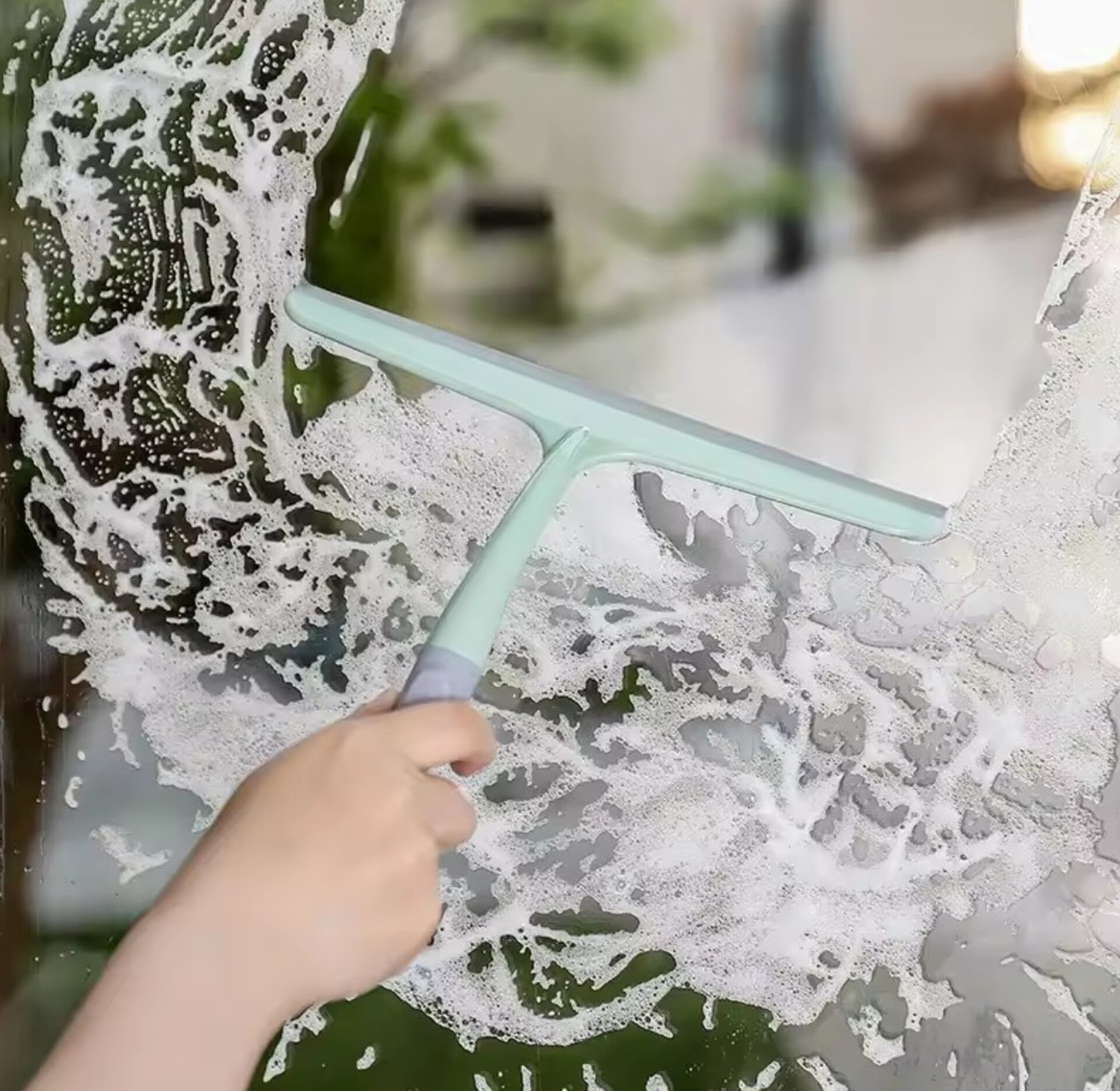 Multi-Purpose Glass Squeegee and Window Wiper for Streak-Free Bathroom, Mirror, and Car Cleaning image