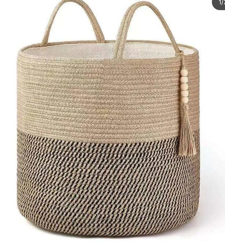 Wooven decorative laundry/toys basket image