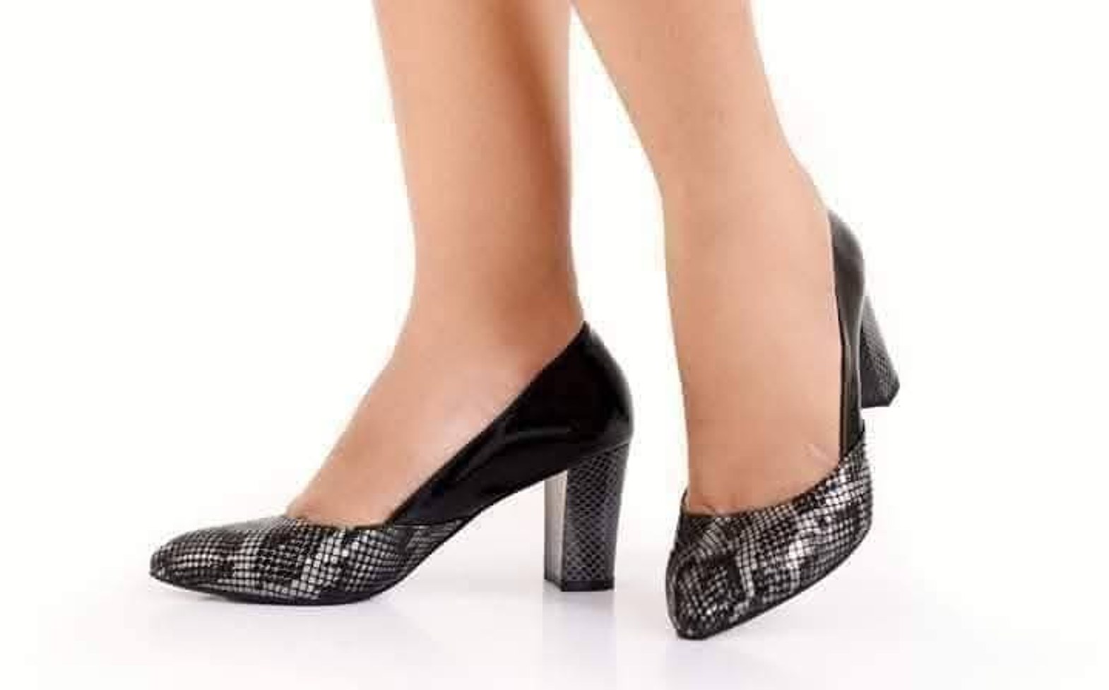 Premium Turkish Pure Leather Black Animal Print Shoes image