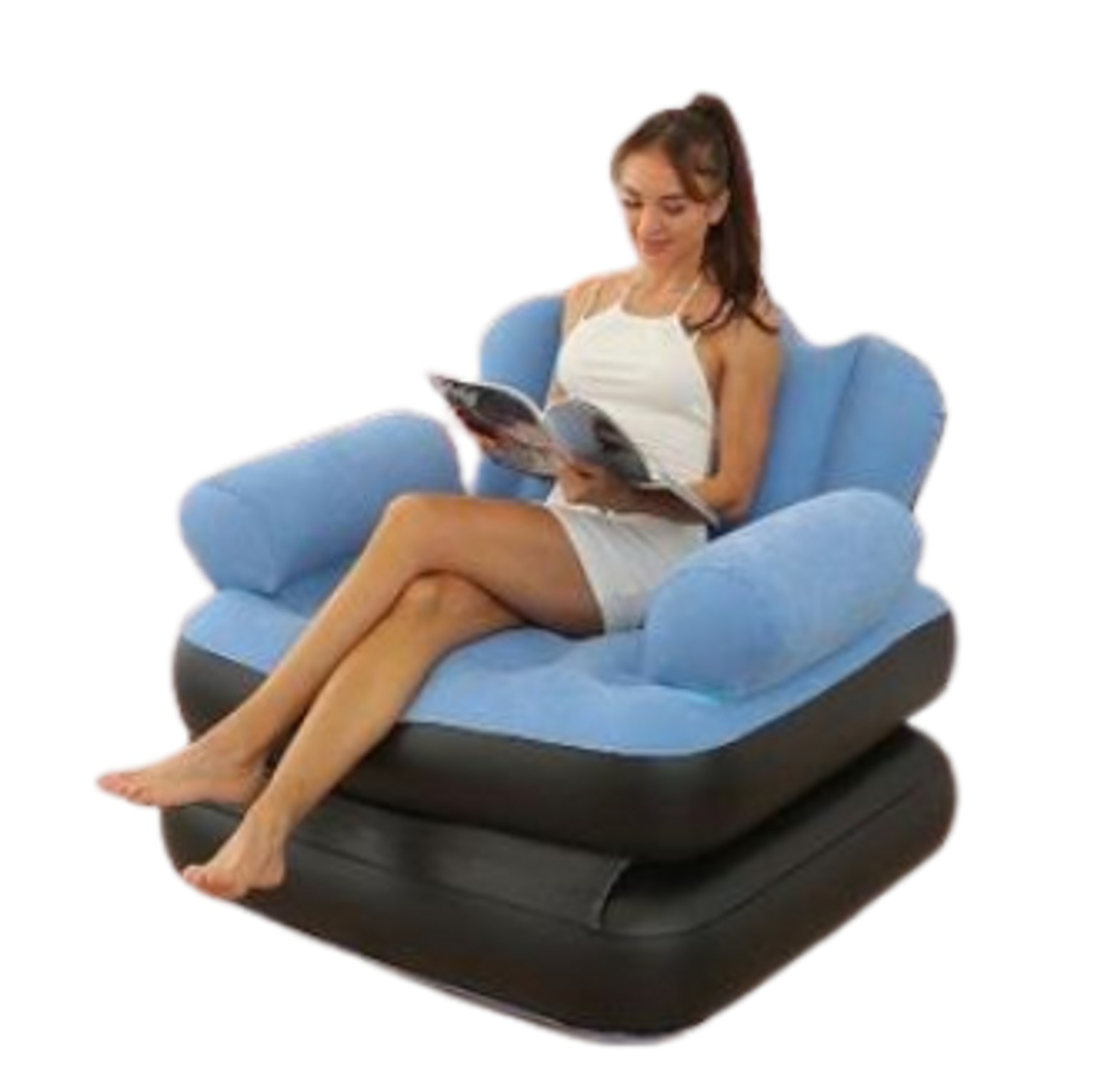 5-in-1 Pull-Out  inflatable couch or chair that converts into a bed. Inflatable Multifunction Sofa Bed image