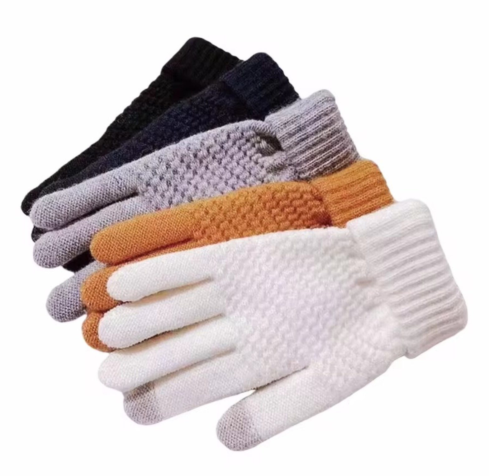 Pair of Warm Winter Gloves Thick Thermal Knit Unisex Cozy Hand Warmers for Cold Weather - Premium Quality Mittens image