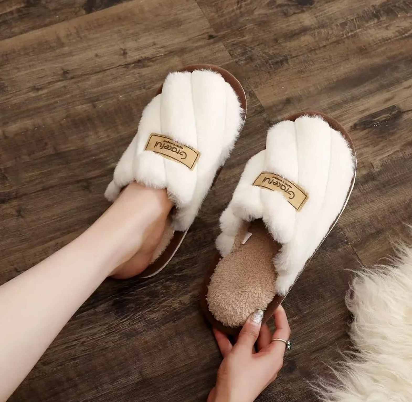 Women’s Pink Flat Heel Cotton Slippers image