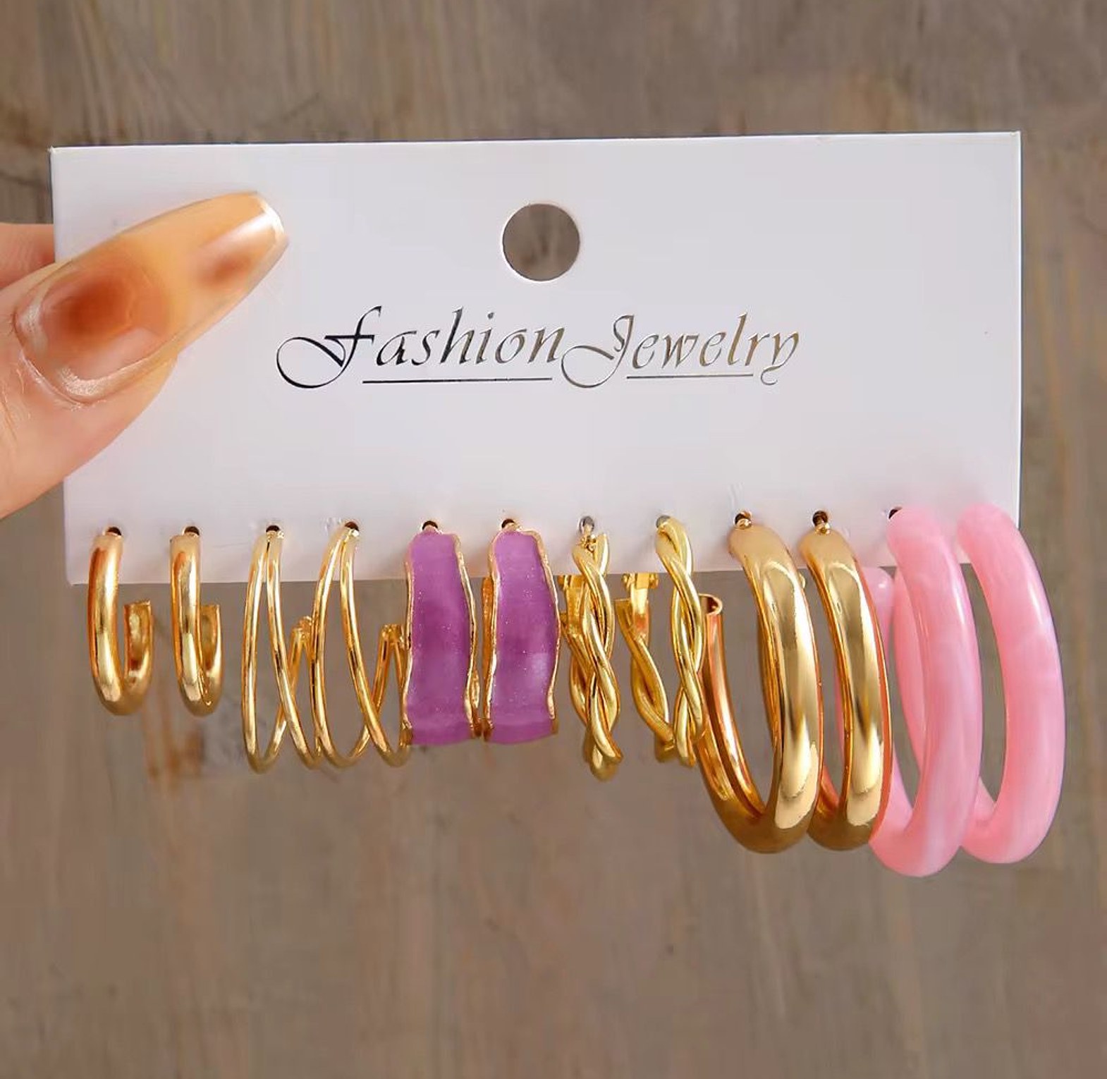 The Multi-Hued Resin & Gold-Tone Hoop Earring Collection image