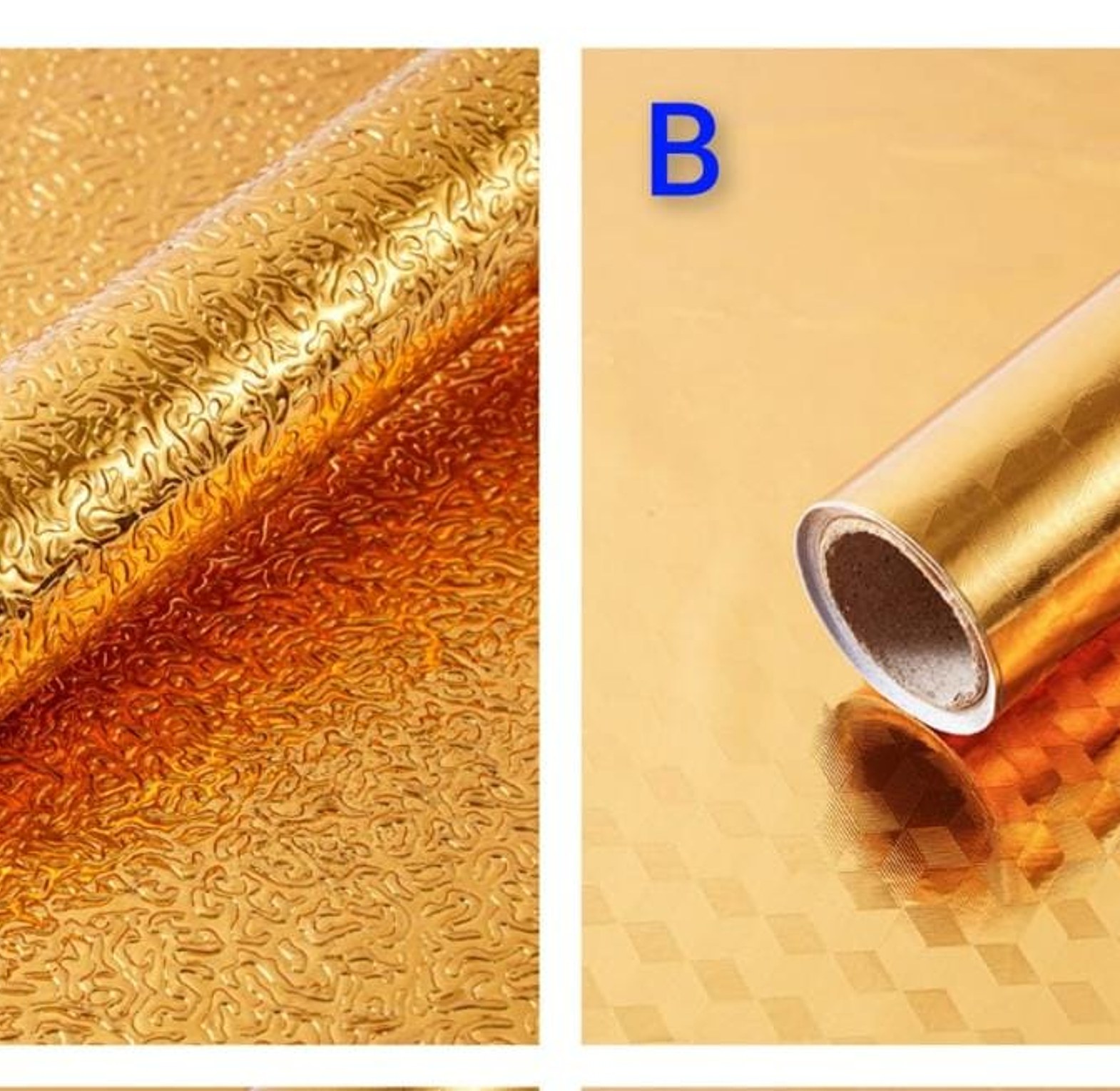 Aluminium Foil Kitchen Table Top Liner (Gold / Silver) image