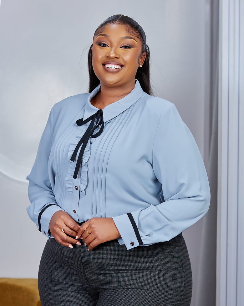 Elegant Grey Satin Blouse image