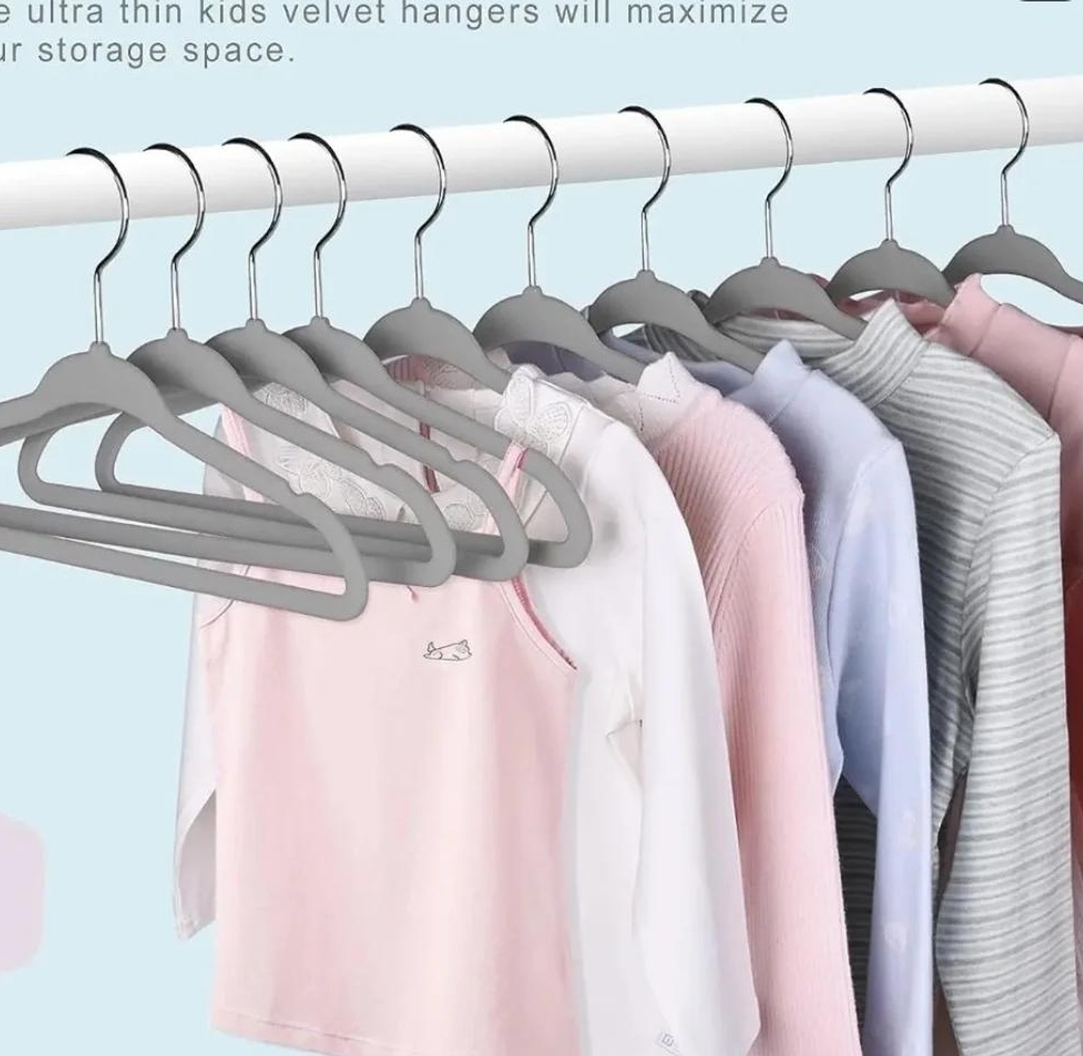 Kids velvet cloth hangers 10pcs image