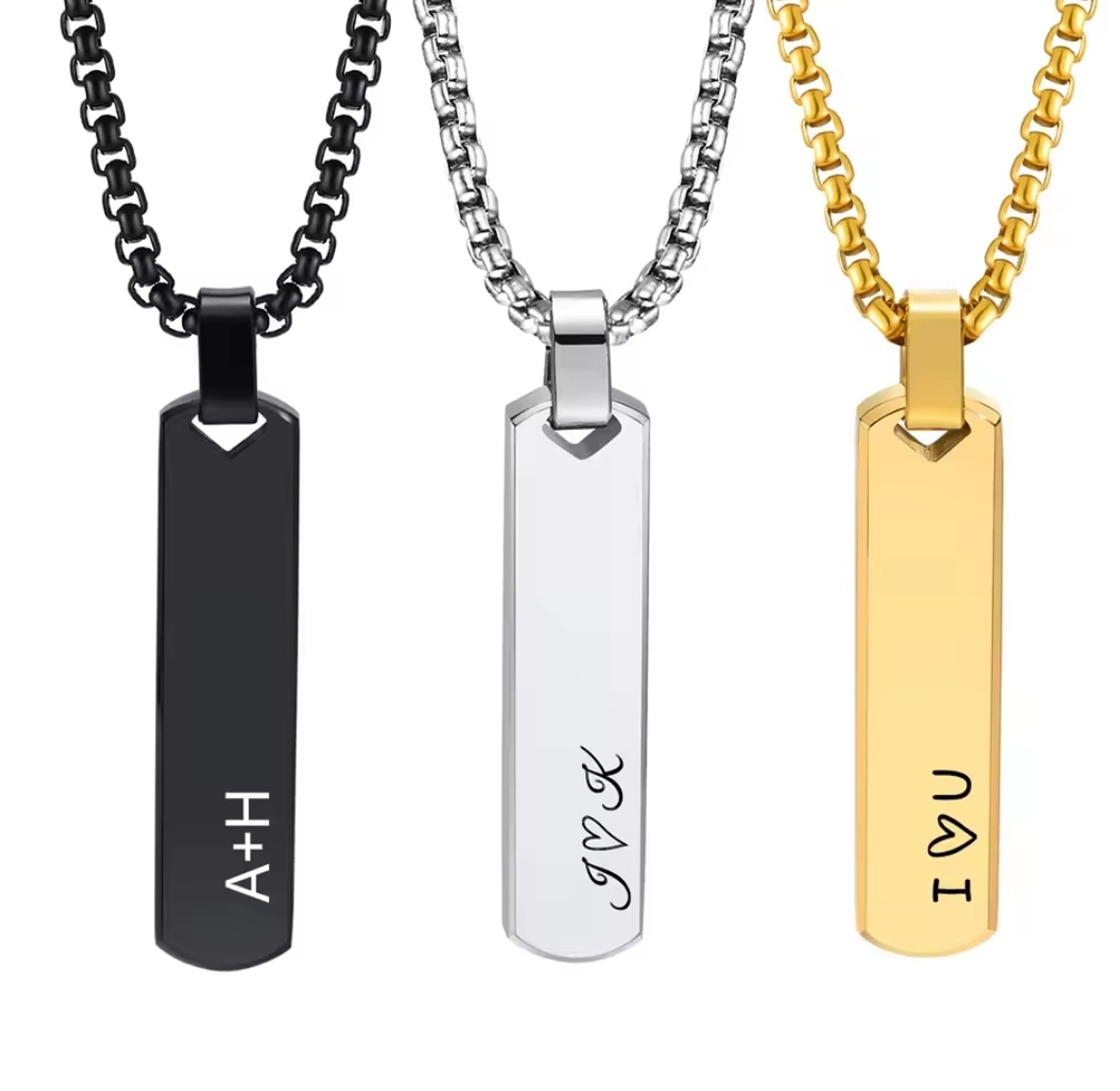 Customized bar pendant necklace  image