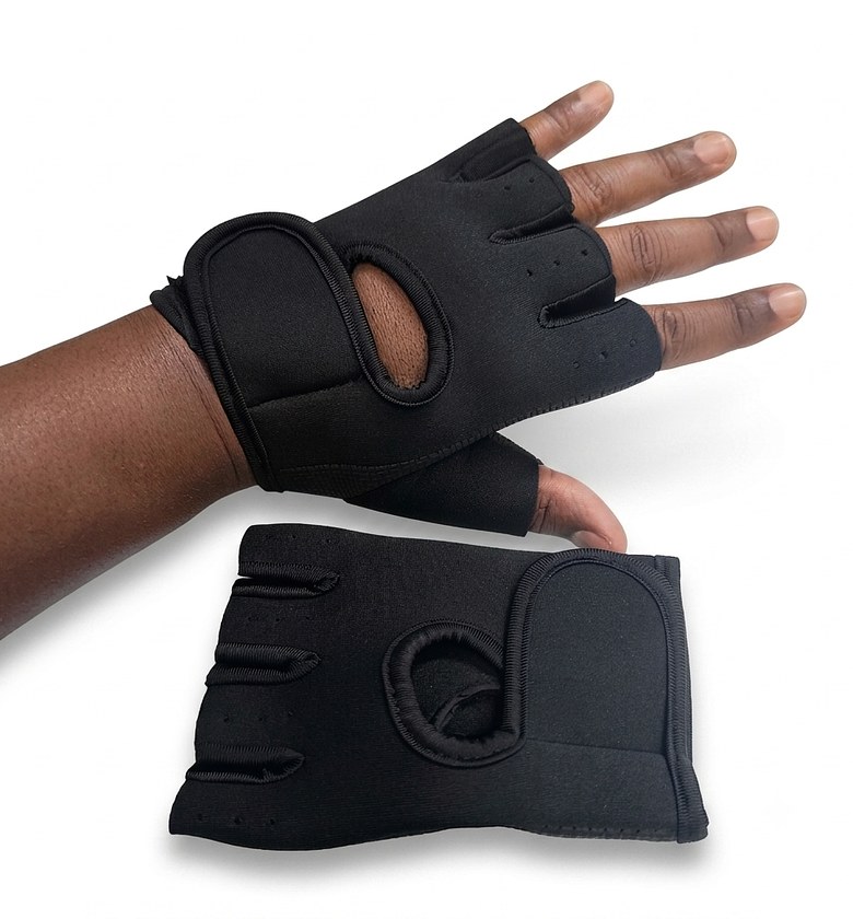Weightlifting Gym Gloves (Pair) Non-Slip Half-Finger Workout Mitts with Wrist Support for Men & Women image