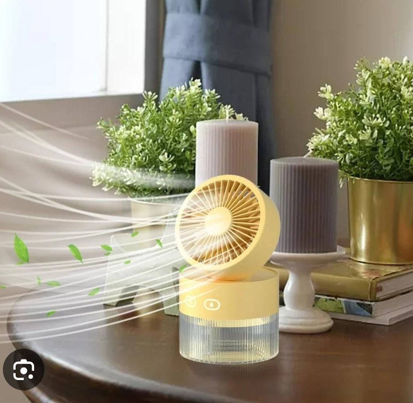 3 Speed Rechargeable Portable Fan With 350ml Humidifier image
