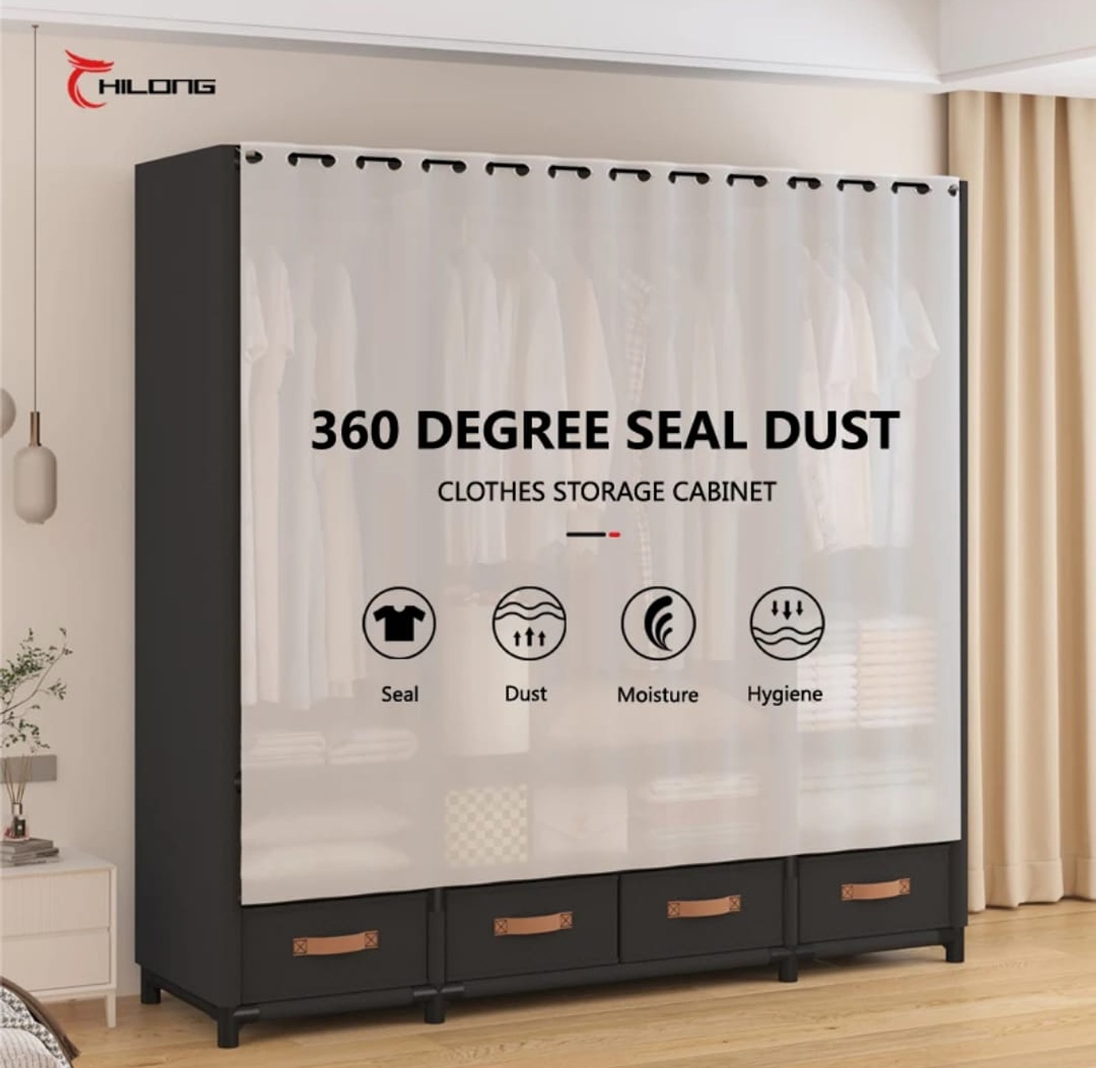  Elegant Heavy Duty Metallic Wardrobe  image