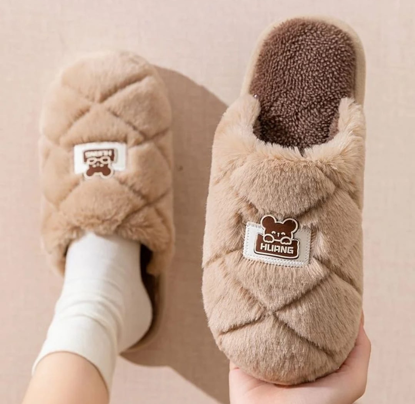 Autumn & Winter Warm Cotton Home Slides image