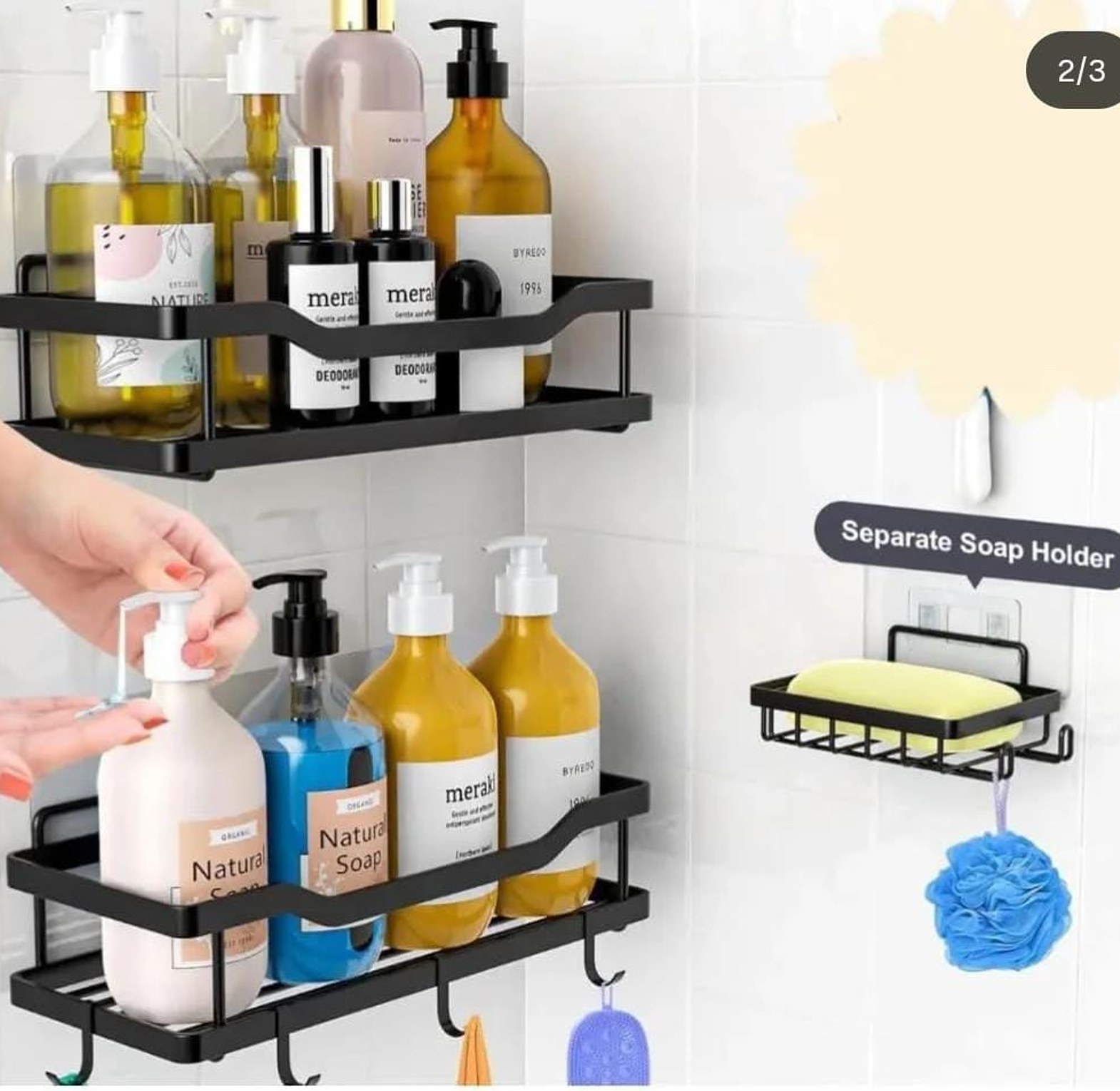 3 pcs Shower caddy shelf image