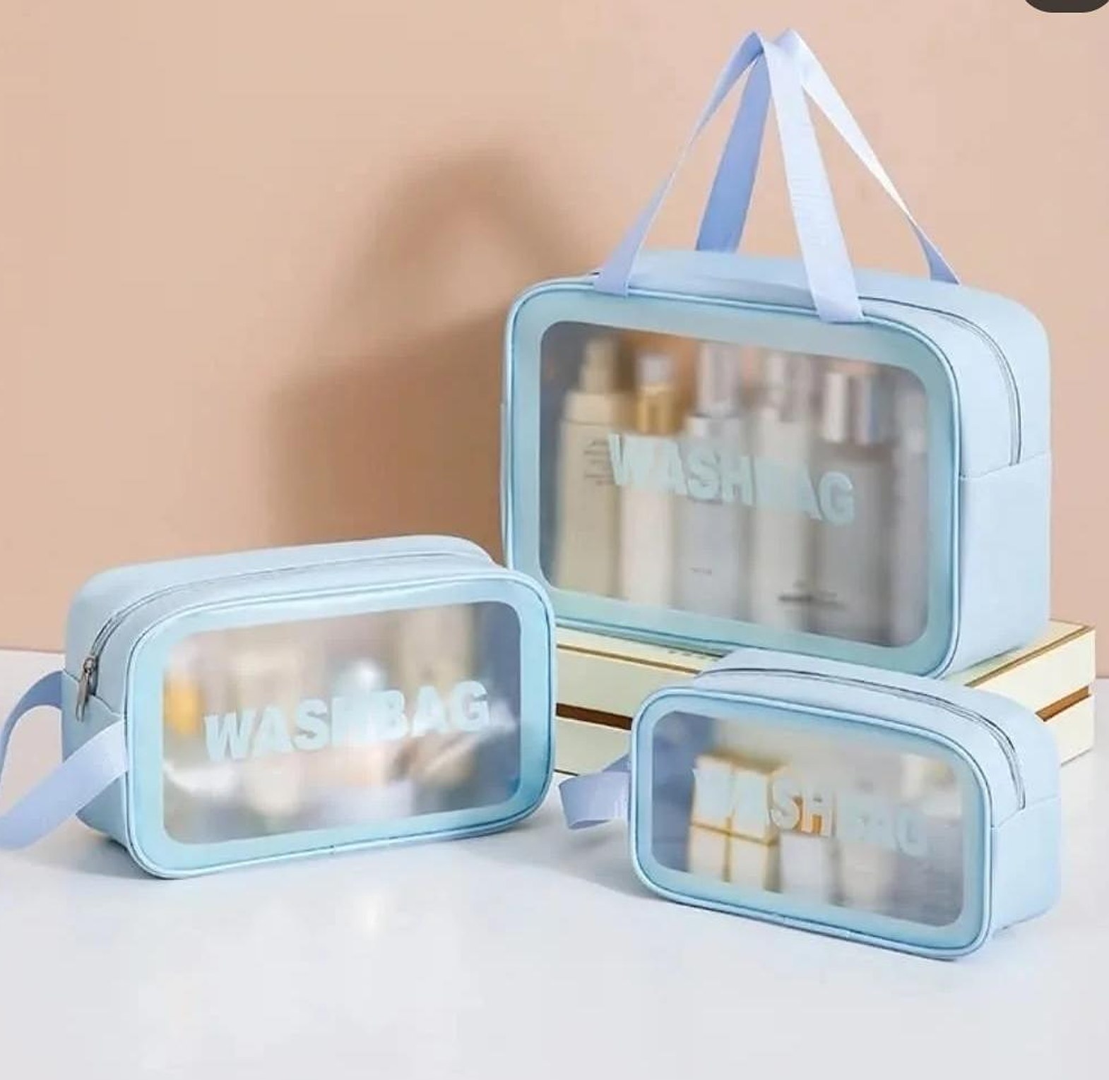 3 pcs cosmetic washbag/waterproof toiletries bag image