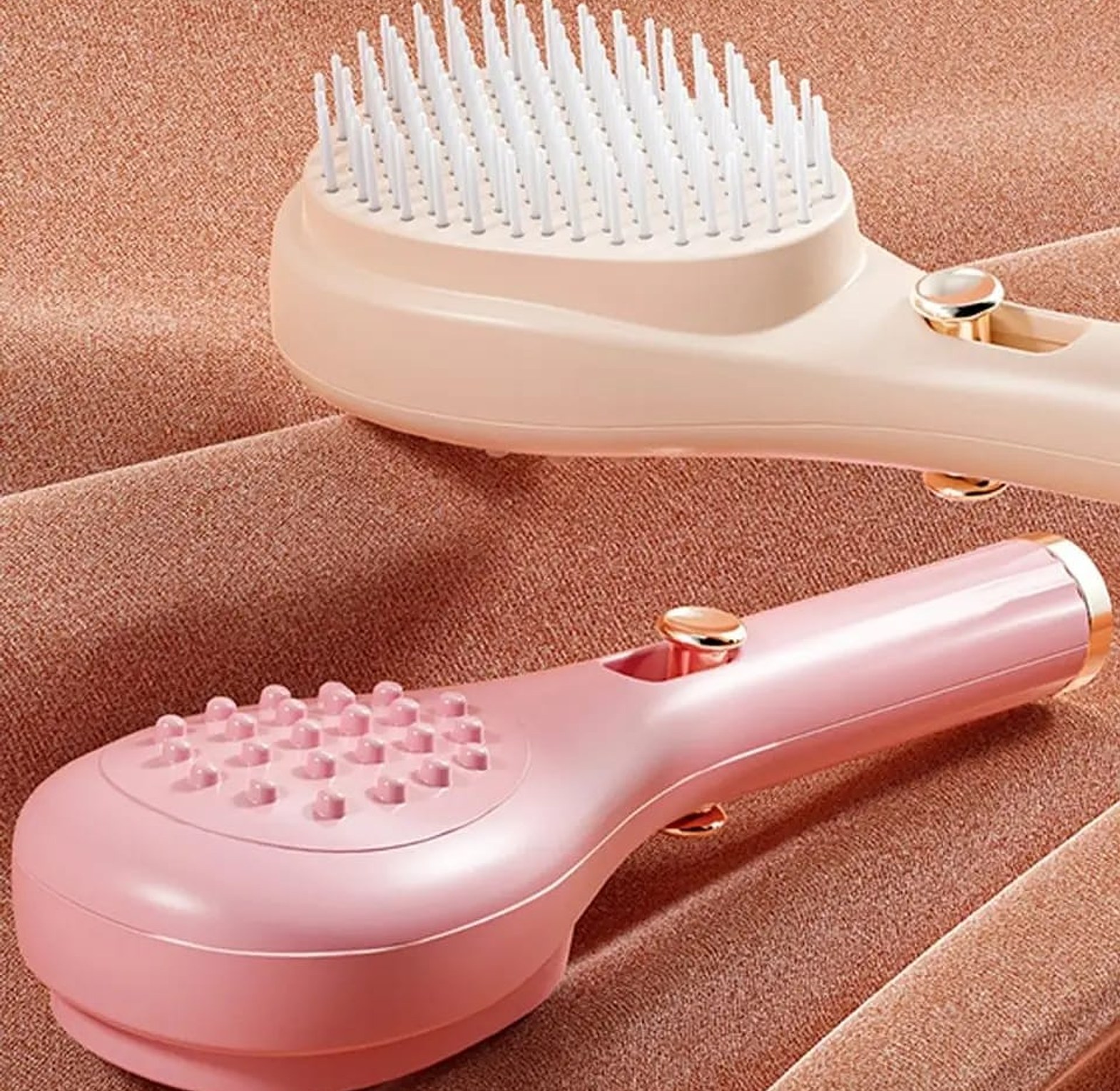 Portable Self Cleaning Comb, Antistatic Massage Comb image