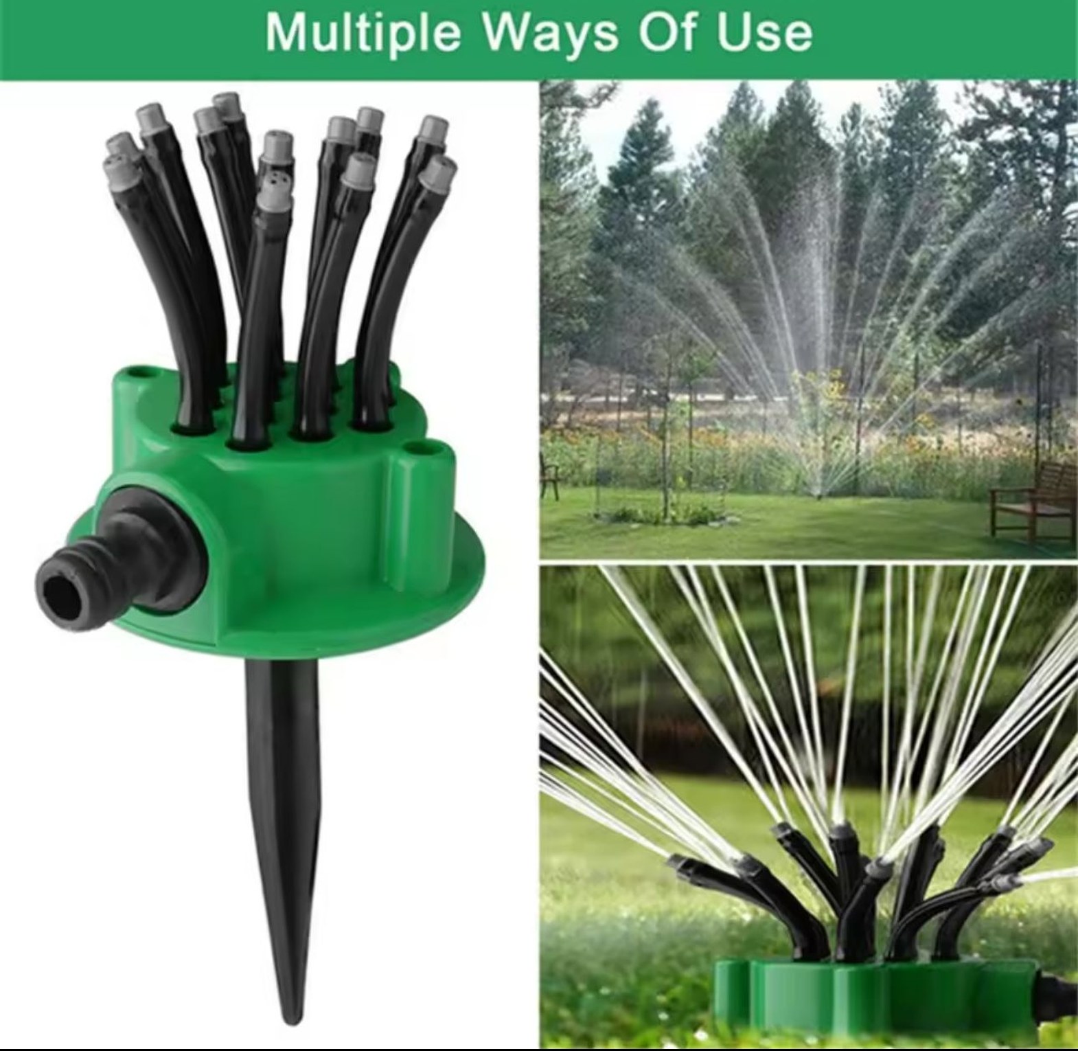 360 Degrees automatic Garden sprinkler for watering grass lawn rotary nozzle rotating sprinkler.   image